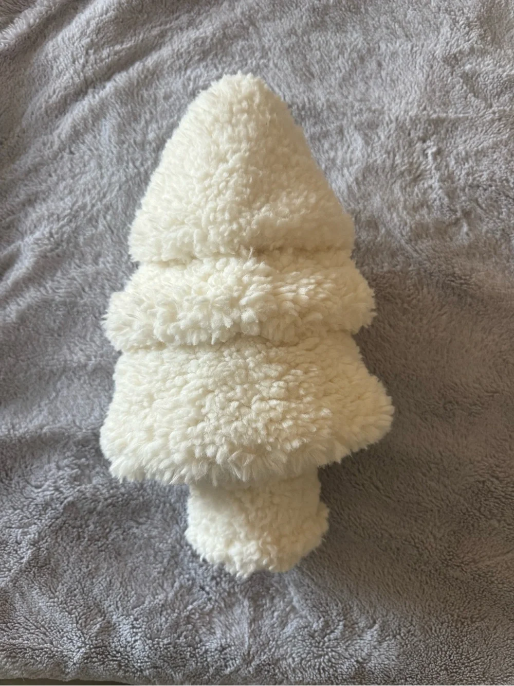 Plush Cream Sherpa Christmas Tree Pillow